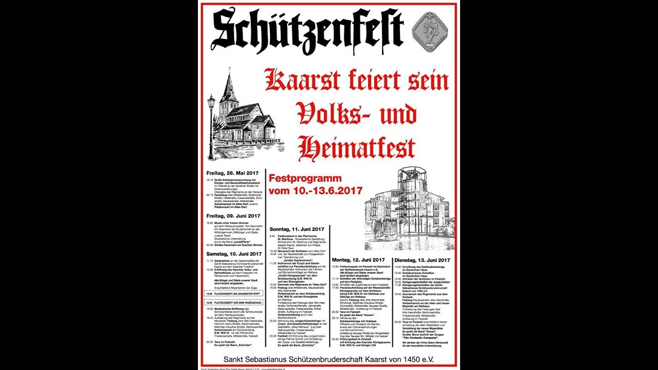 2017 0610 Eröffnung Schützenfest St Seb Schützenbruderschaft Kaarst  YT