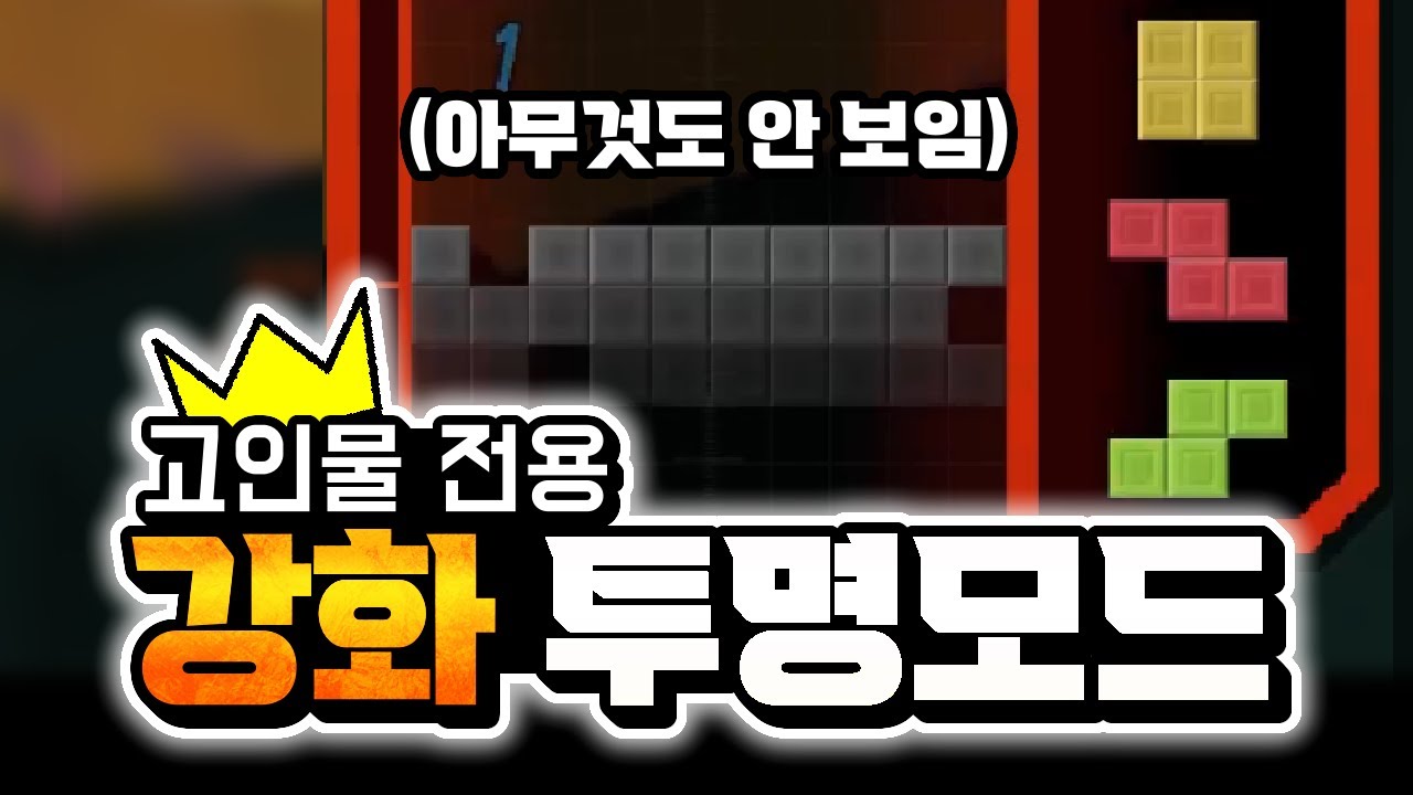 진짜 아무것도 안 보여주는 '초고수 전용' 강화 투명 모드