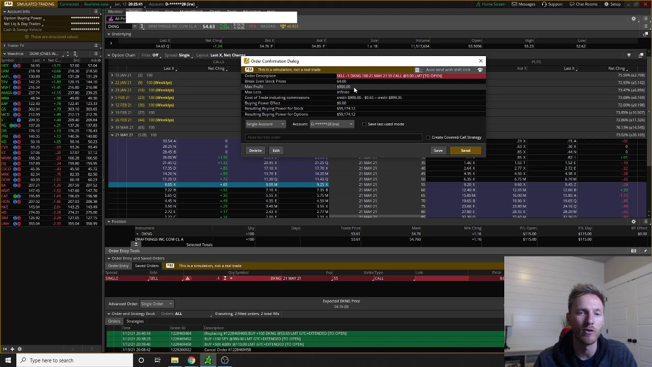 Stock Options - BASICS: Selling Covered Calls on TD Ameritrade's Think or Swim Platform