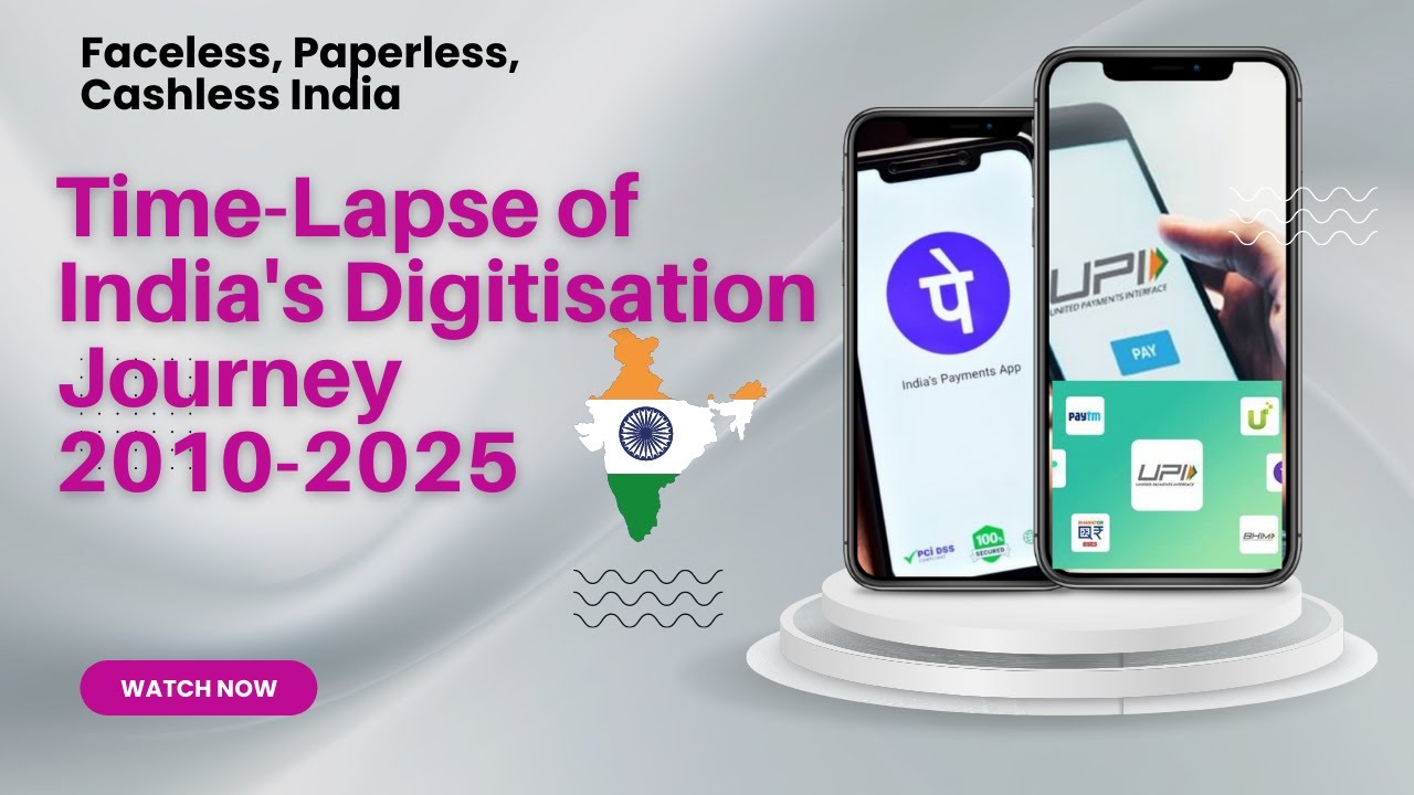 Faceless, Paperless, Cashless India |  Time-lapse of India's Digitisation journey  #digitalpayments