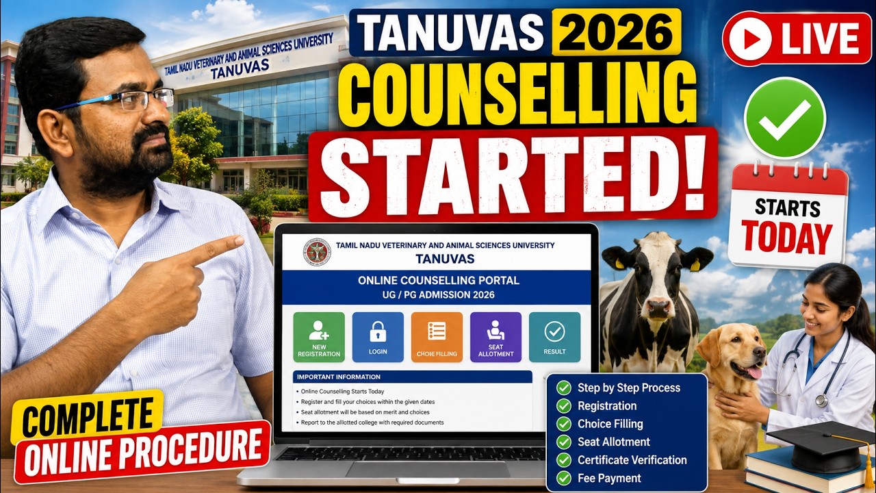 TANUVAS 2026 Counselling Explained | Online Registration & Choice Filling