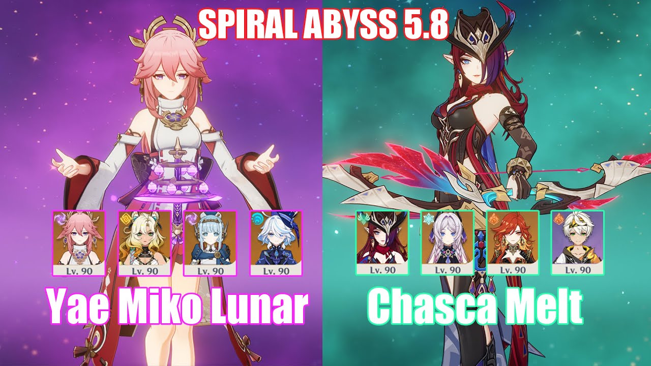 C0 Yae Miko Lunar & C0 Chasca Melt | Spiral Abyss 5.8 | Genshin Impact
