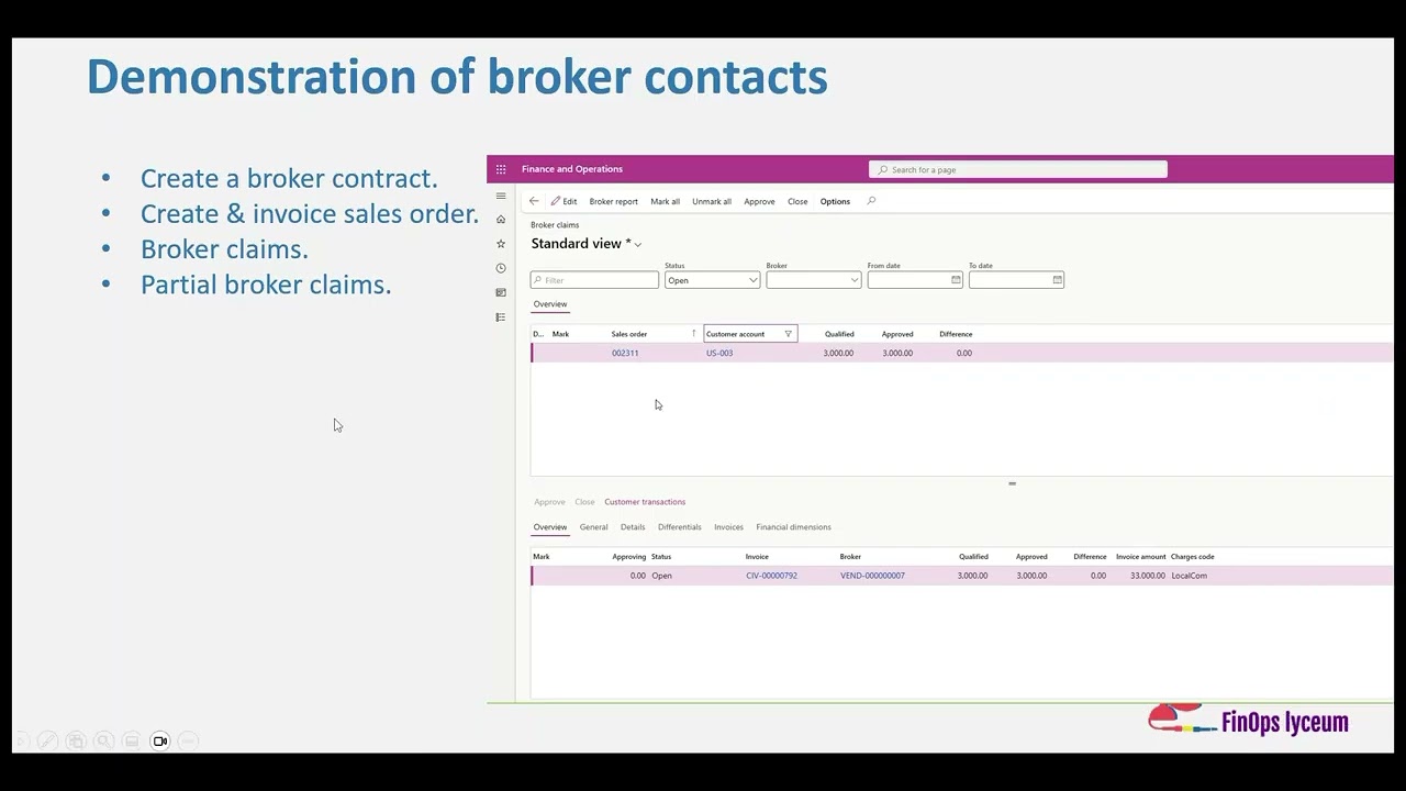 Broker Contracts in Dynamics 365 finance and operations