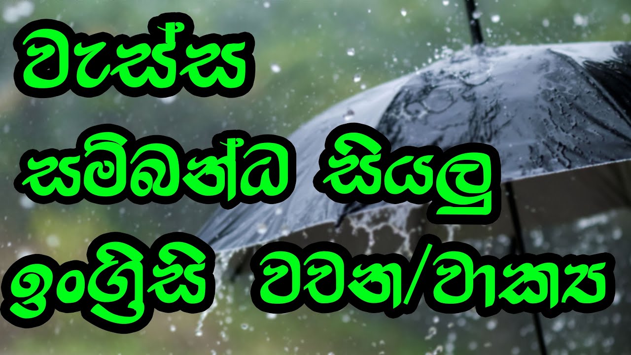Learn English words in Sinhala |vocabulary | weather &climate |  Golden English Subway