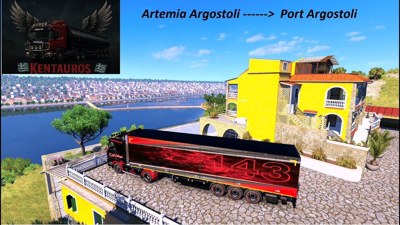 🚛Διαδρομή με το 143Μ στο Αργοστόλι (Artemia - Λιμάνι)_ETS2🚛