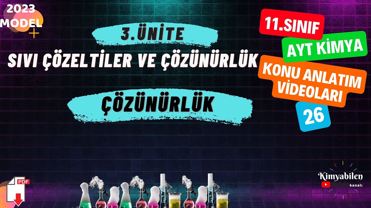 ÇÖZÜNÜRLÜK - ÇÖZÜNÜRLÜK HESAPLAMALARI - 11.SINIF KİMYA - AYT KİMYA