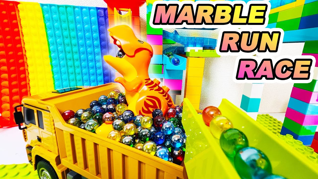 Satisfying Marble Run Race ASMR Blocks Coaster 7 dump truck