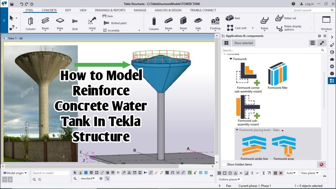 How to Design Complex Reinforce Concrete Water Stand in Tekla Structure