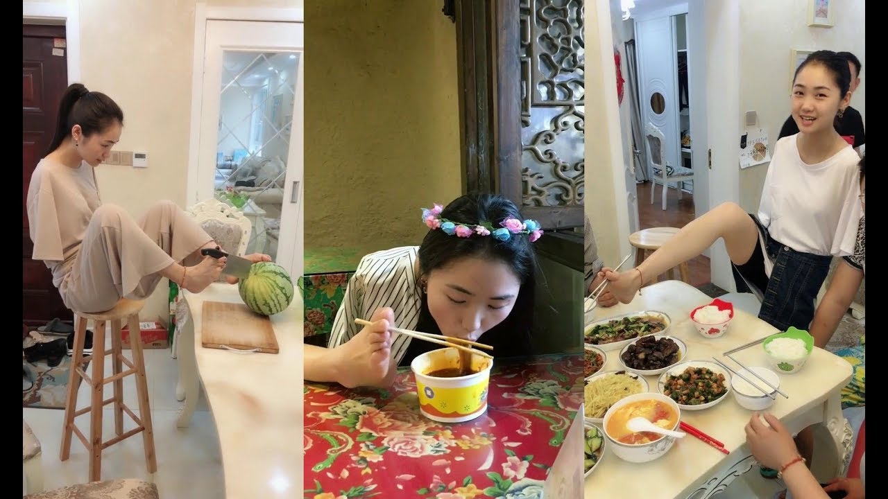 Beautiful Disabled Girl Has No Arms, But Can Cut Watermelon with Her Feet