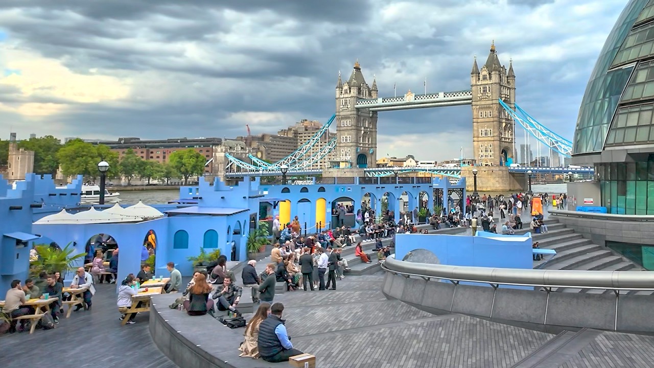 London Walk Summer 2024 · South Bank to Tower Bridge at Summer by the River · 4K HDR