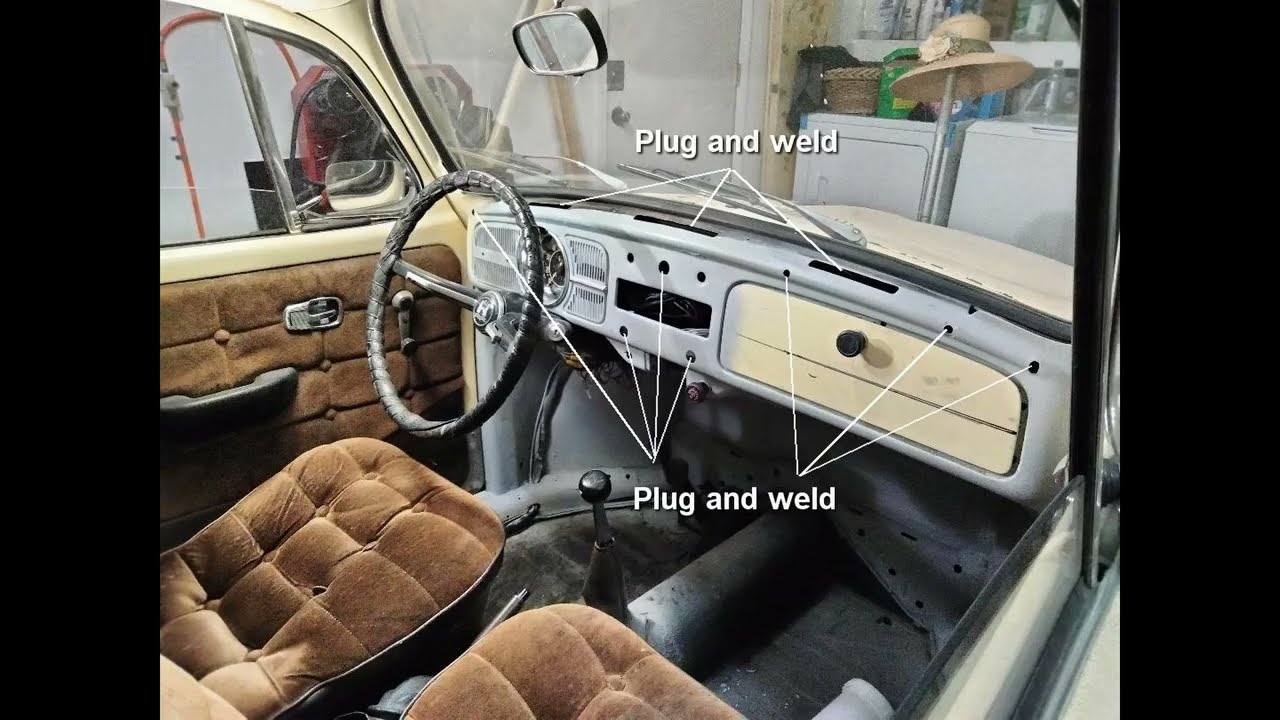 Customizing the dash of a 1969 V.W. Beetle.