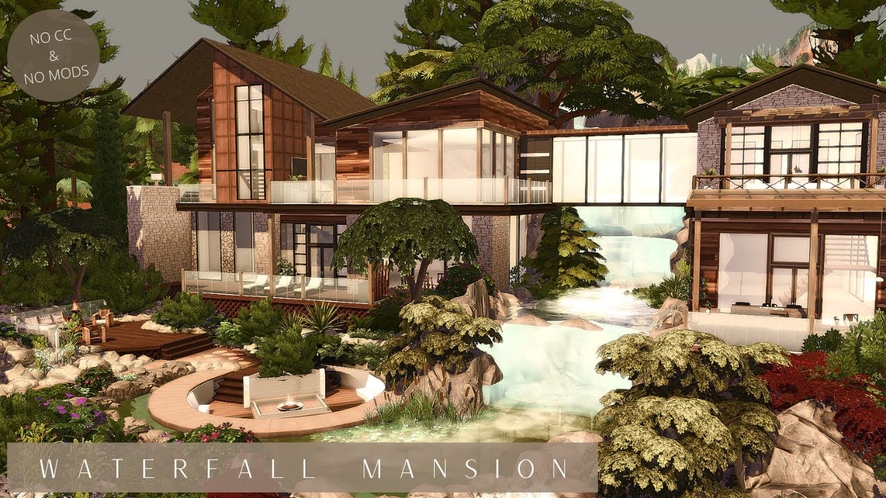 Waterfall Mansion (Luxury Villa) |No CC| Sims 4 Stop Motion Build