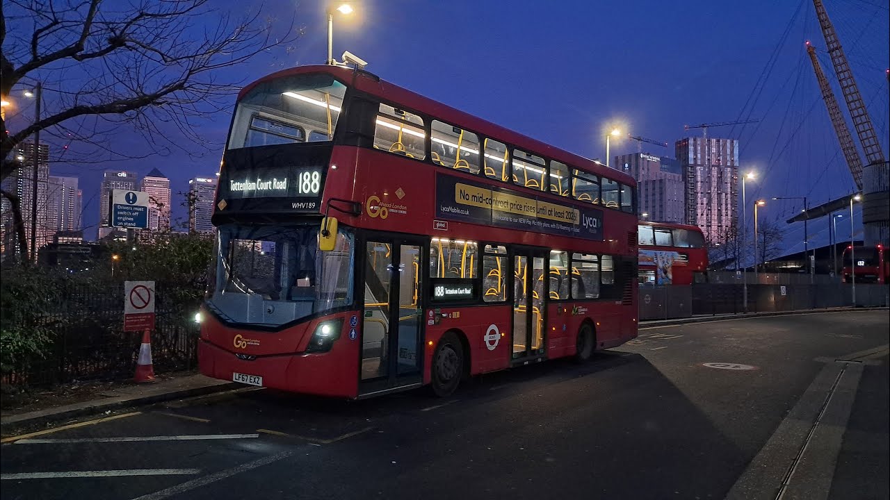 FRV: Route 188 | North Greenwich - Tottenham Court Road | WHV189 (LF67 EXZ)