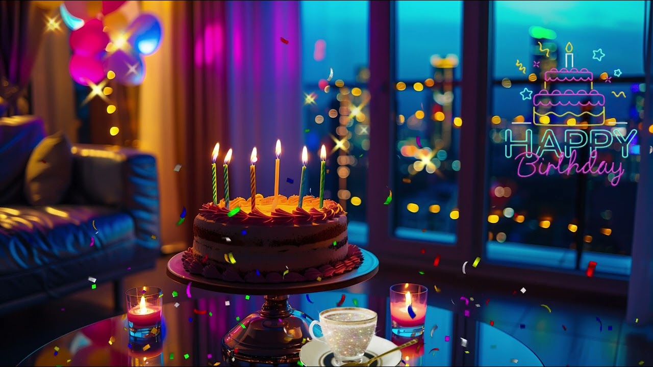 Happy Birthday song Remix|Birthday Party 2024 Ambience|Dance music and Birthday cake with candles