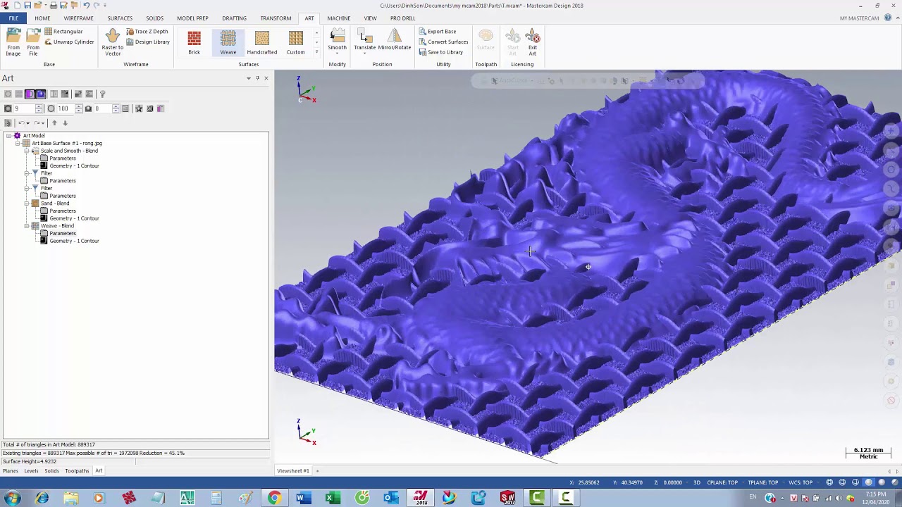 TẠO FILE 3D BẰNG HÌNH ẢNH CỰC KỲ ĐƠN GIẢN TRÊN MASTERCAM