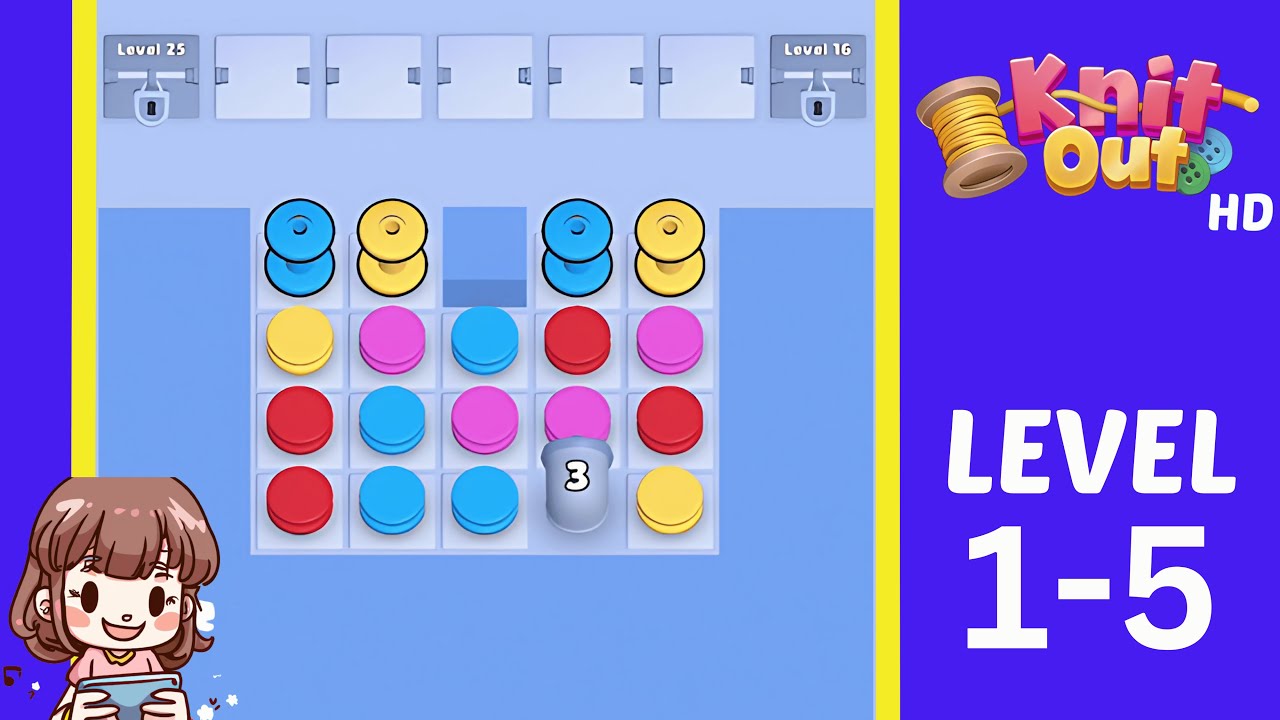 Knit Out Level 1-5 Solution Walkthrough