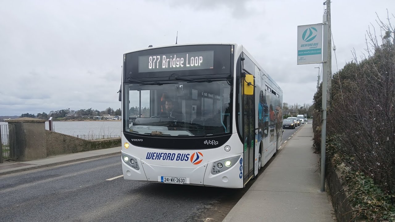 A ride on Wexford bus Volvo B8RLE Evora on route 877 Bridge loop