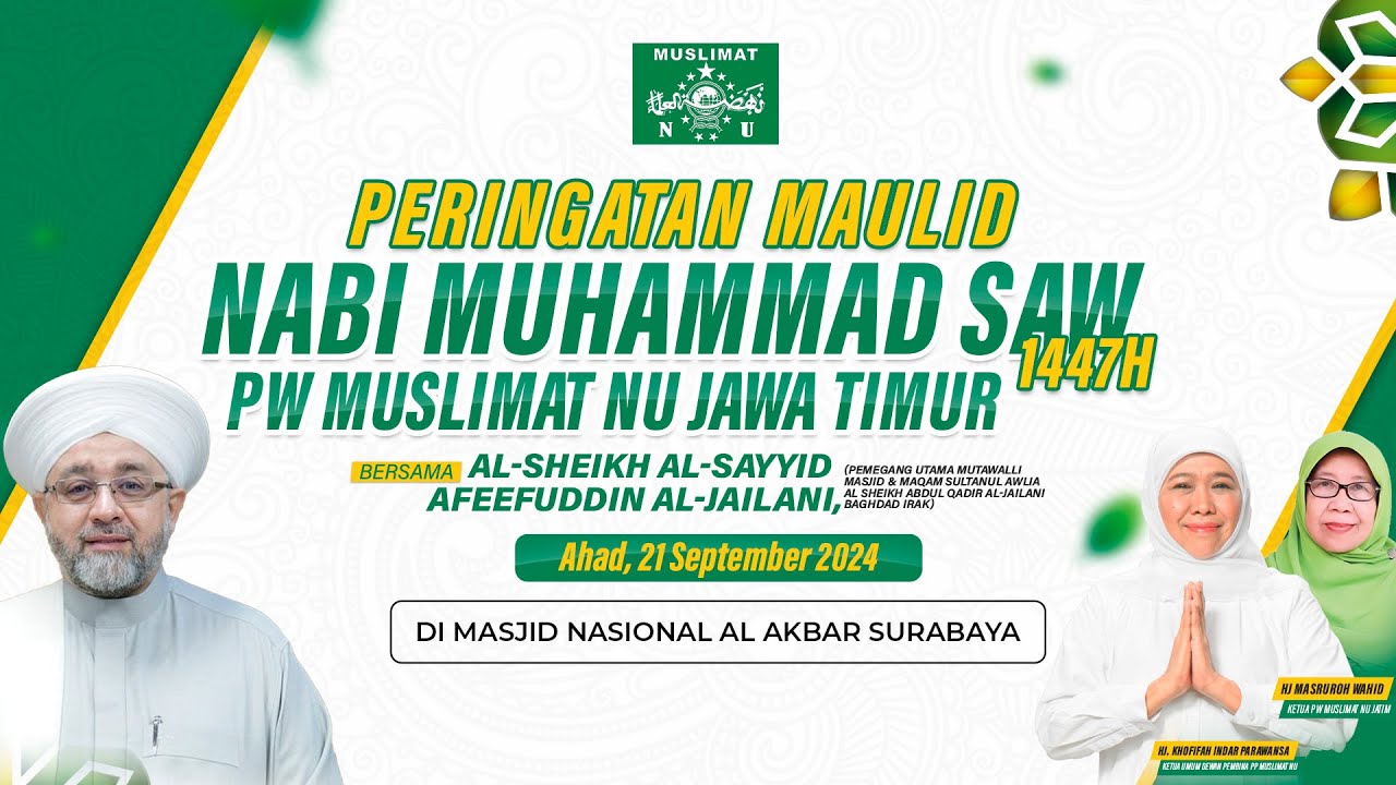 MAULID NABI MUHAMMAD SAW 1447 H | PW MUSLIMAT NU JATIM