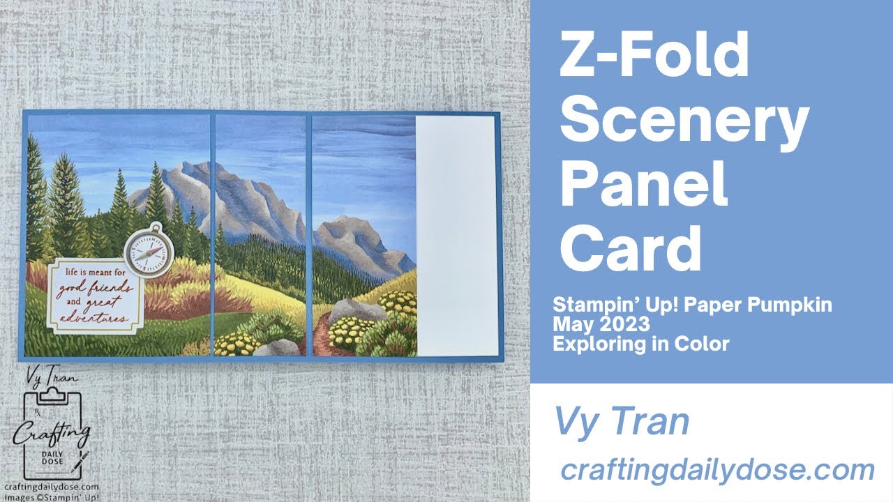 Paper Pumpkin May 2023 Alternative | Z-Fold Scenery Panel Card | Exploring in Color