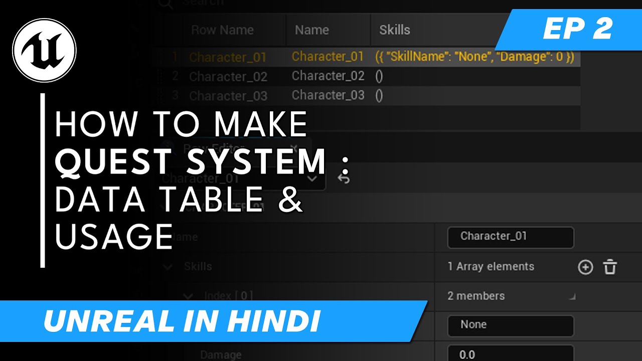 Learn Data Table by Making Mission System - EP 2 | Unreal In Hindi