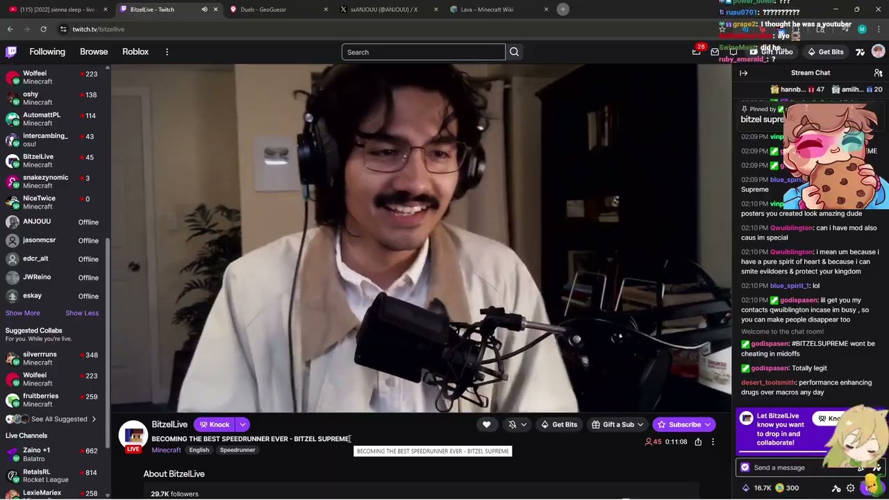feinberg opens bitzel's stream at the perfect moment