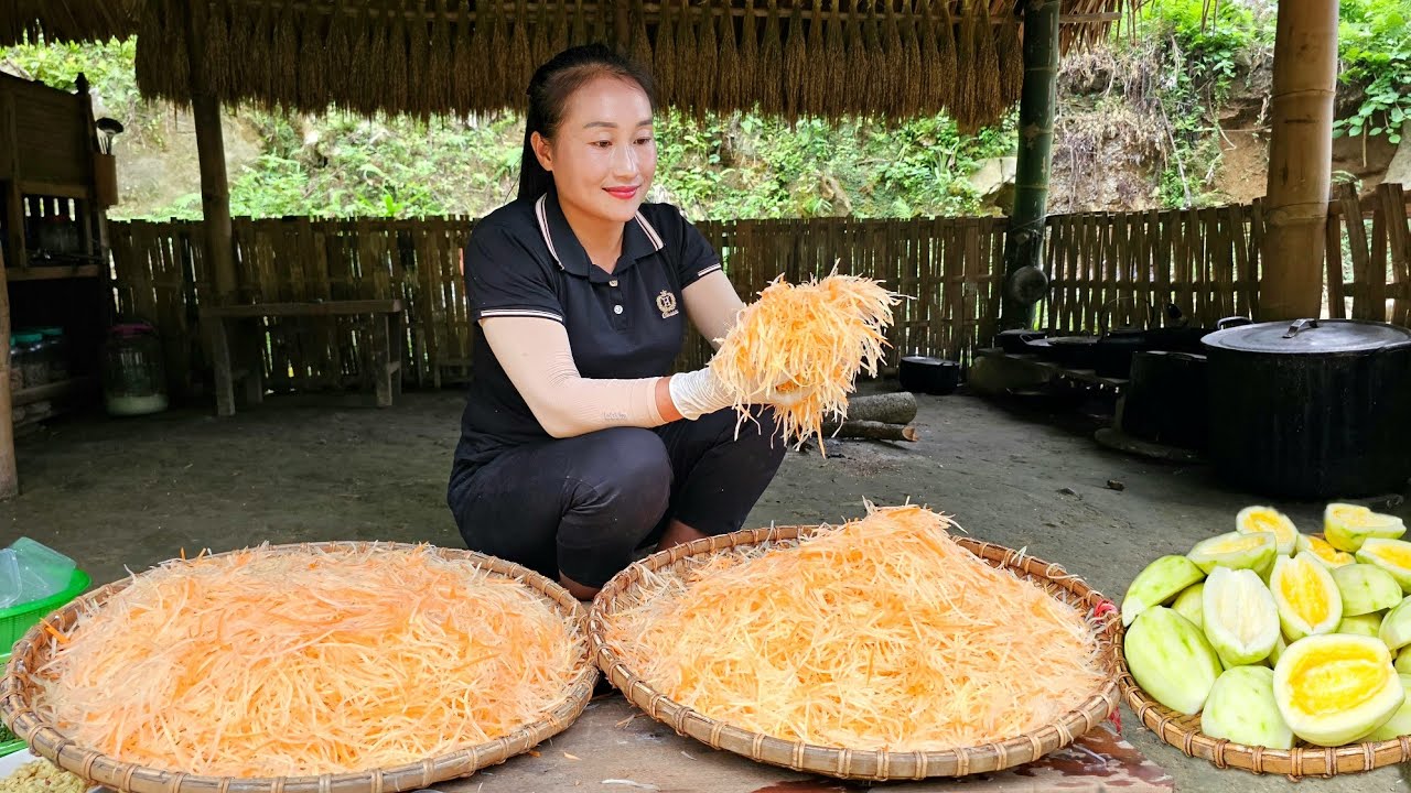 Harvesting papaya, how to make delicious papaya salad l Ly Thi Tam