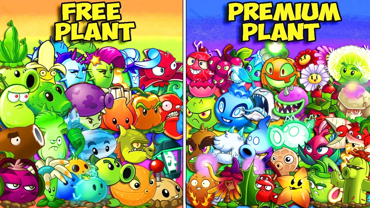 All Plants Team OLD FREE vs OLD PREMIUM - Who Will Win? - Pvz 2 Team Plant Battlez