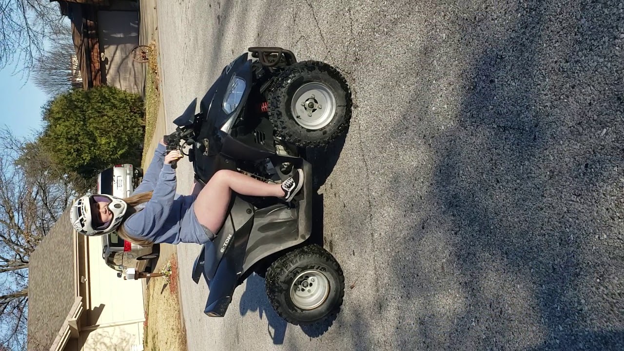 Jadelyn drives the eton vector 250 all by herself!