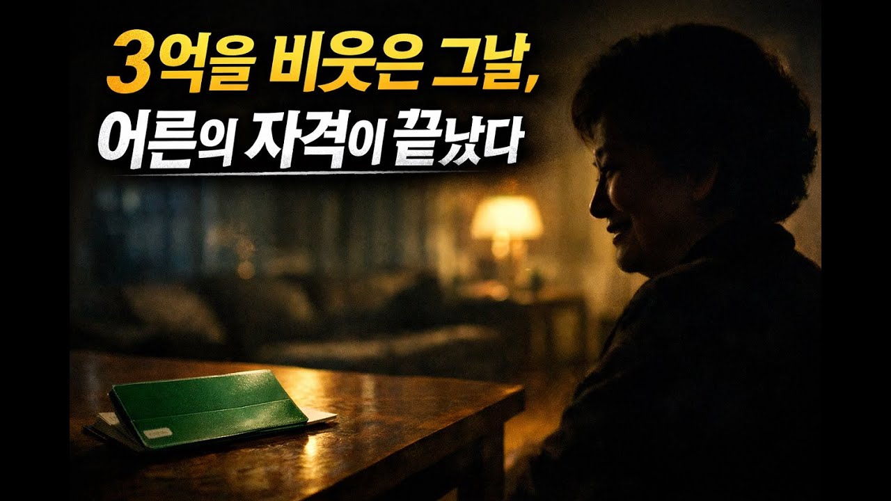 3억을 비웃은 장모, 그날 밤 어른의 자격을 잃었다