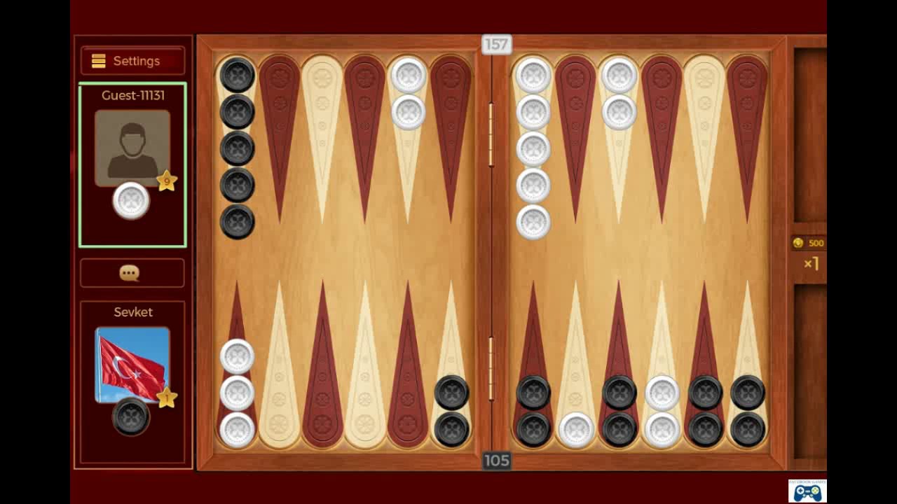 Backgammon King Online, Sevket Plays Backgammon :)