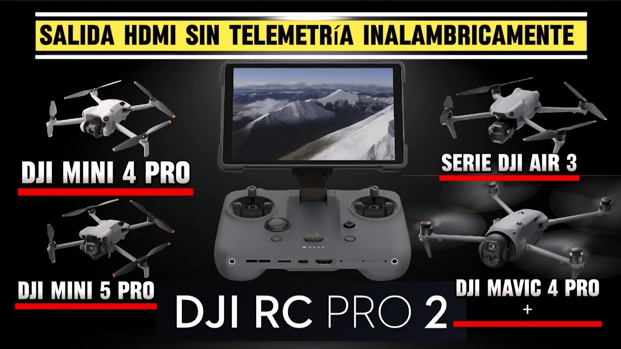 DJI RC PRO 2 - Transmitir HDMI sin Telemetría Inalambricamente -Alta Calidad- Drones compatible 2026