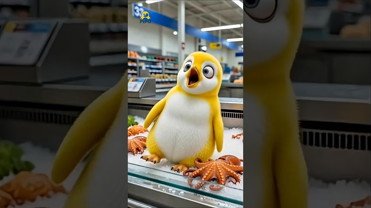 Pipo's Mission #3: The First Penguin to Cook a LIVE Octopus? #shorts