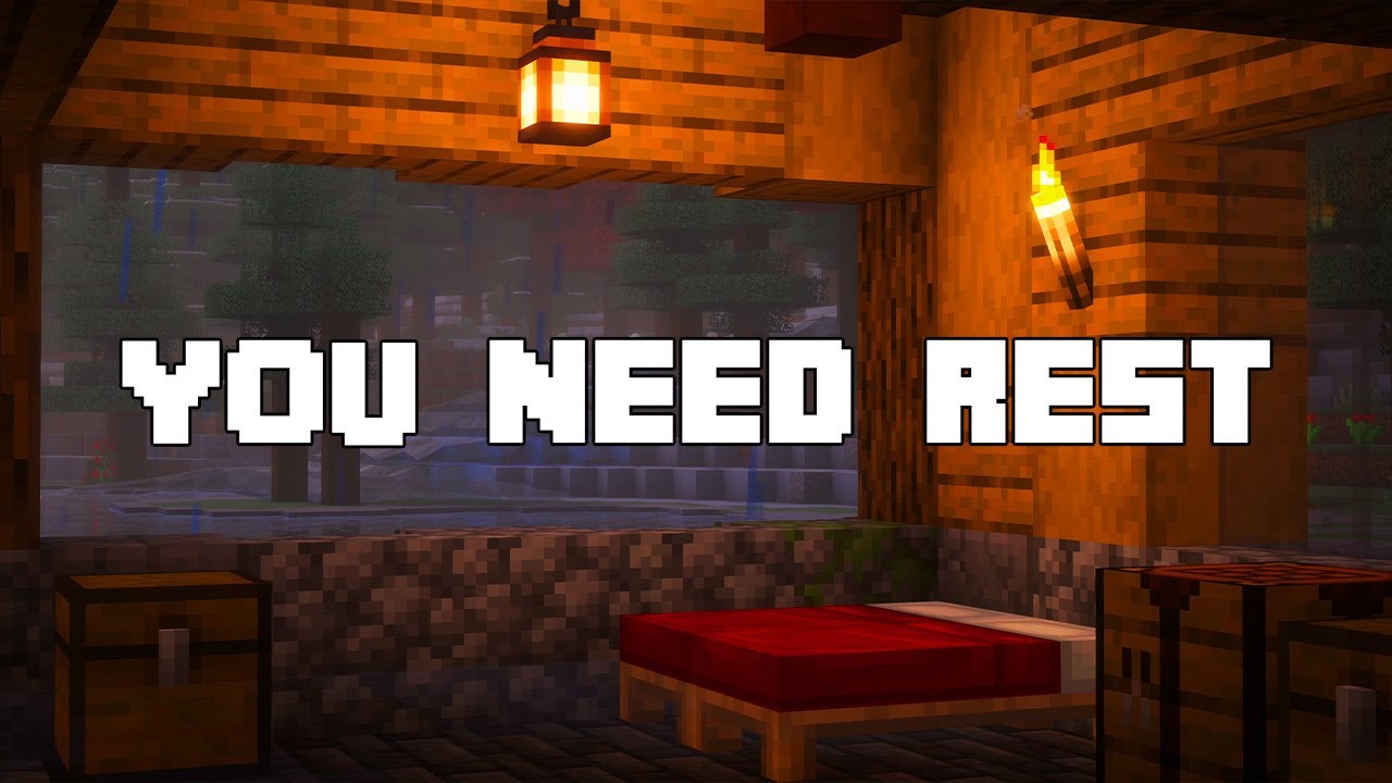 life’s hard, get some sleep... (minecraft music w/ rain ambience)