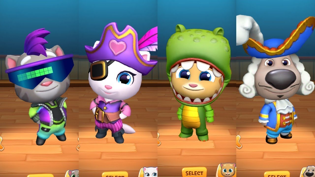 Talking Tom Time Rush - Ben Vs Tom Vs Ginger Vs Angela Chasing Rakoon In Bosses Prehistory Villages 