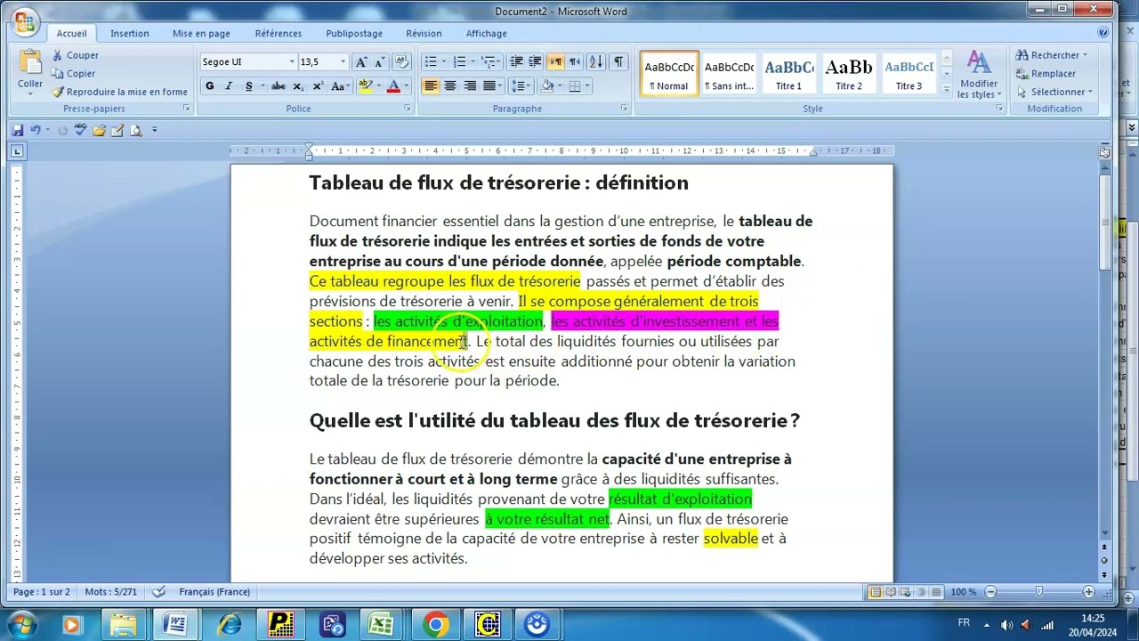 VOIR DEFINITION   TABLEAUx DES FLUX  DE TRESORERIE  METHODE DIRECTE .***TFT***   CHAINE  /AHMED DLG