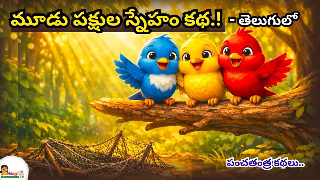 మూడు పక్షుల స్నేహం కథ.!The Friendship of Three Birds|Telugu Moral Story for Kids| @ManaBommarilluTv 