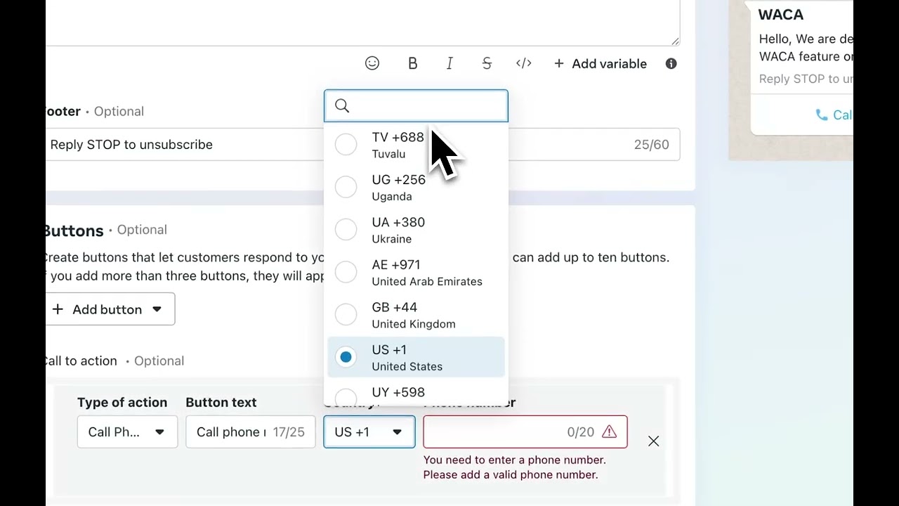 How to create Message Template on Meta
