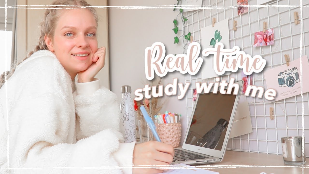real time study with me | pomodoro methode 25-5 minuten, zonder muziek