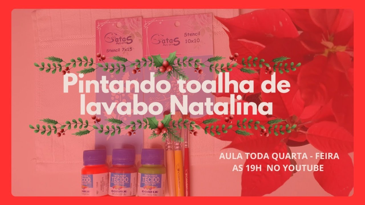 Pintando Toalha de Lavabo Natalina