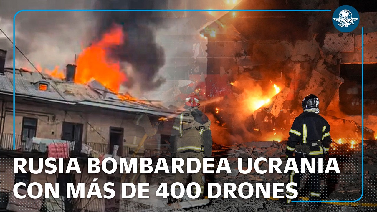 Rusia lanza 400 drones contra Ucrania; es uno de los mayores ataques desde que empez&oacute; la guerra