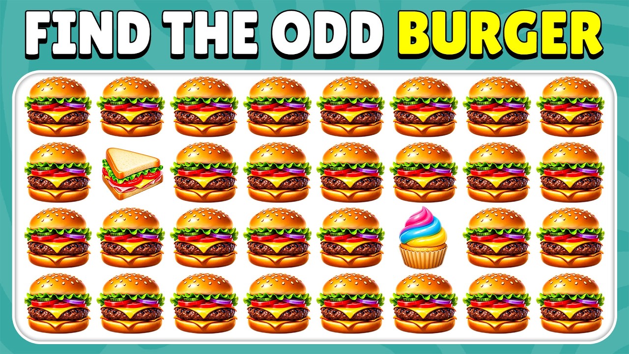 Find the ODD One Out - Junk Food Edition 🍔🍕🍩 Easy, Medium, Hard - 40 Levels Emoji Quiz | Quiz Bunny