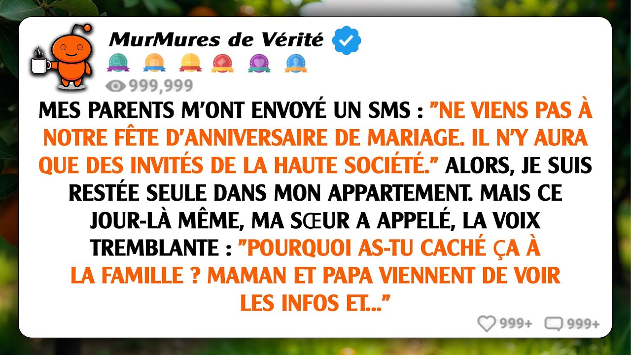 Mes parents m'ont envoyé un texto disant 
