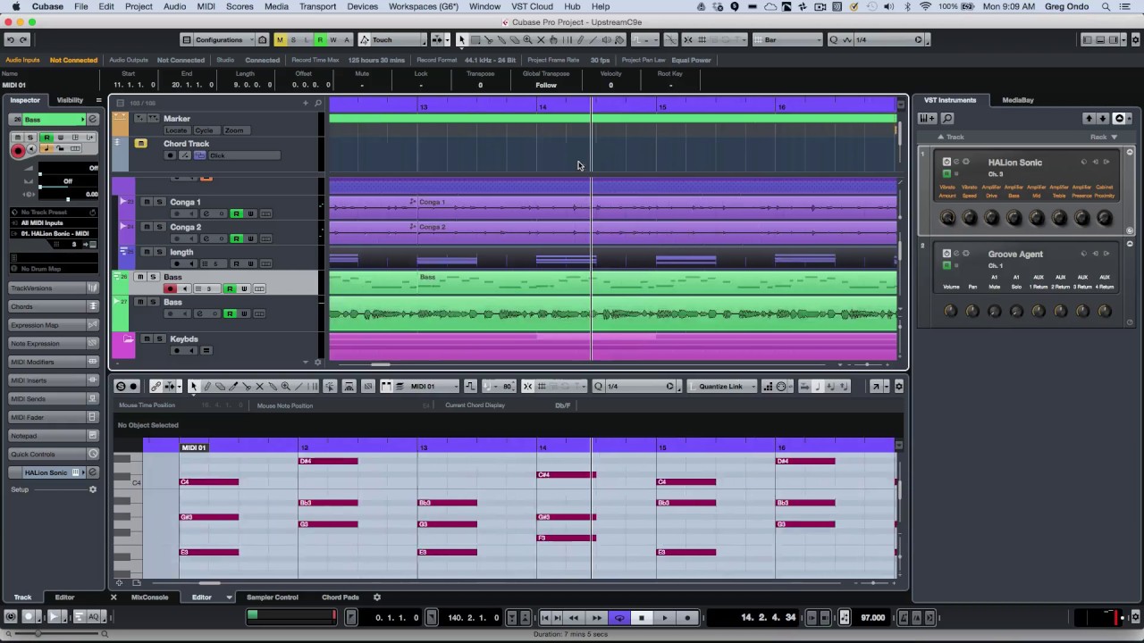 Cubase Pro 9 Editing