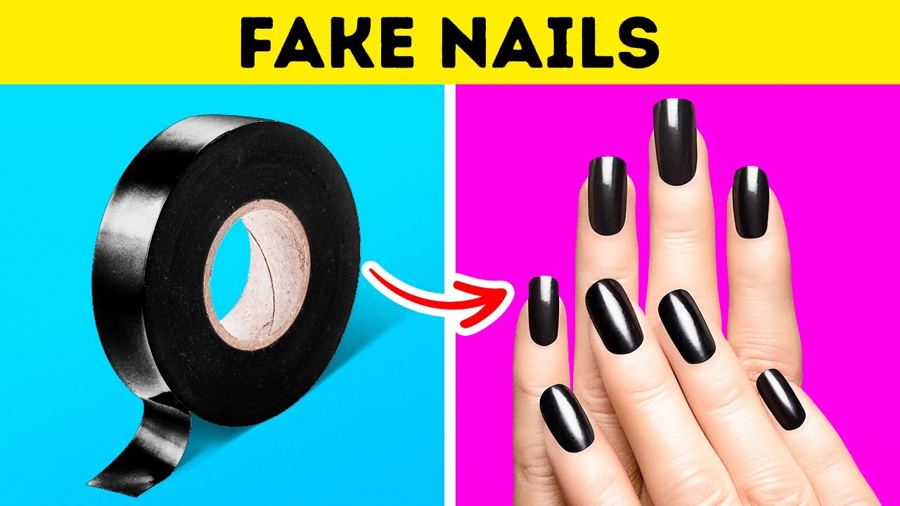 DIY FAKE-NÄGEL FÜR ZU HAUSE || Verrückte Mädchen DIYs und Hacks