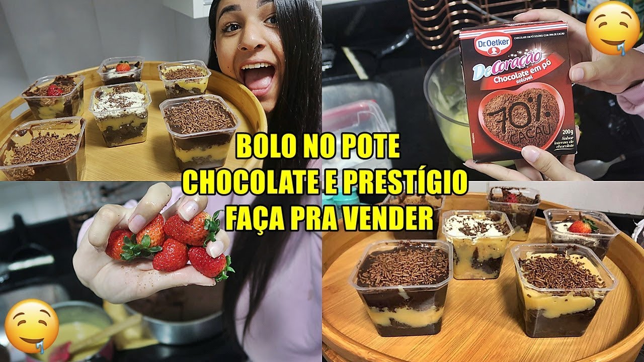 RECEITA: BOLO NO POTE MOLHADINHO | CHOCOLATE E PRESTÍGIO | FAÇA E VENDA ♡