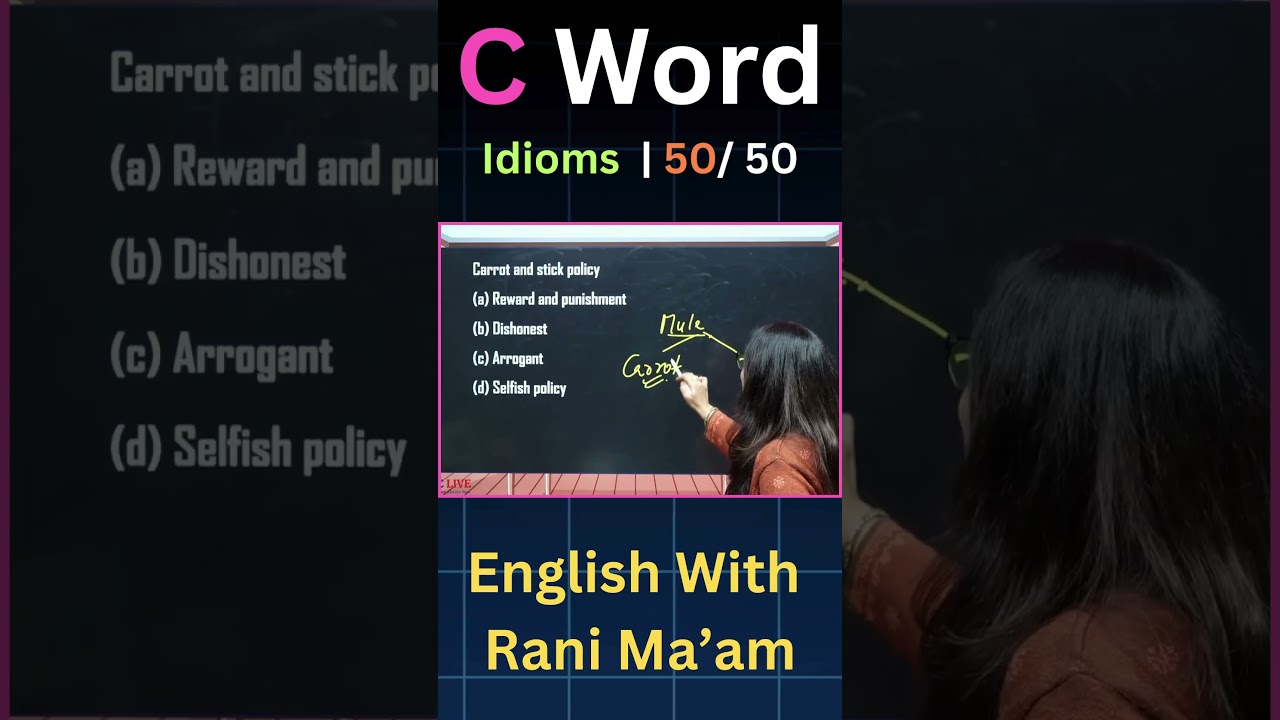 C Word Idioms | 50/50 | English With Rani Ma'am | For All Exams | CGL, CHSL, MTS, CDS, NDA, GD