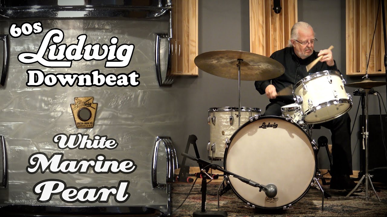 НЕВЕРОЯТНАЯ ударная установка Ludwig Downbeat 60-х годов - White Marine Pearl