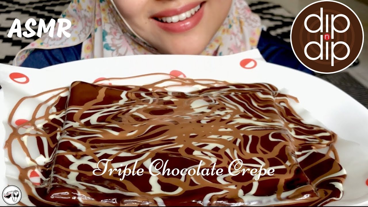 ASMR Triple Chocolate Crepe | Dip n Dip | Eating sounds - No Talking