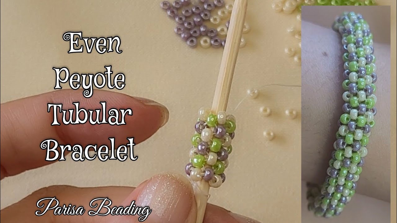 DIY Beaded Even Peyote Tubular Bracelet Tutorial - Easy technique 🌷