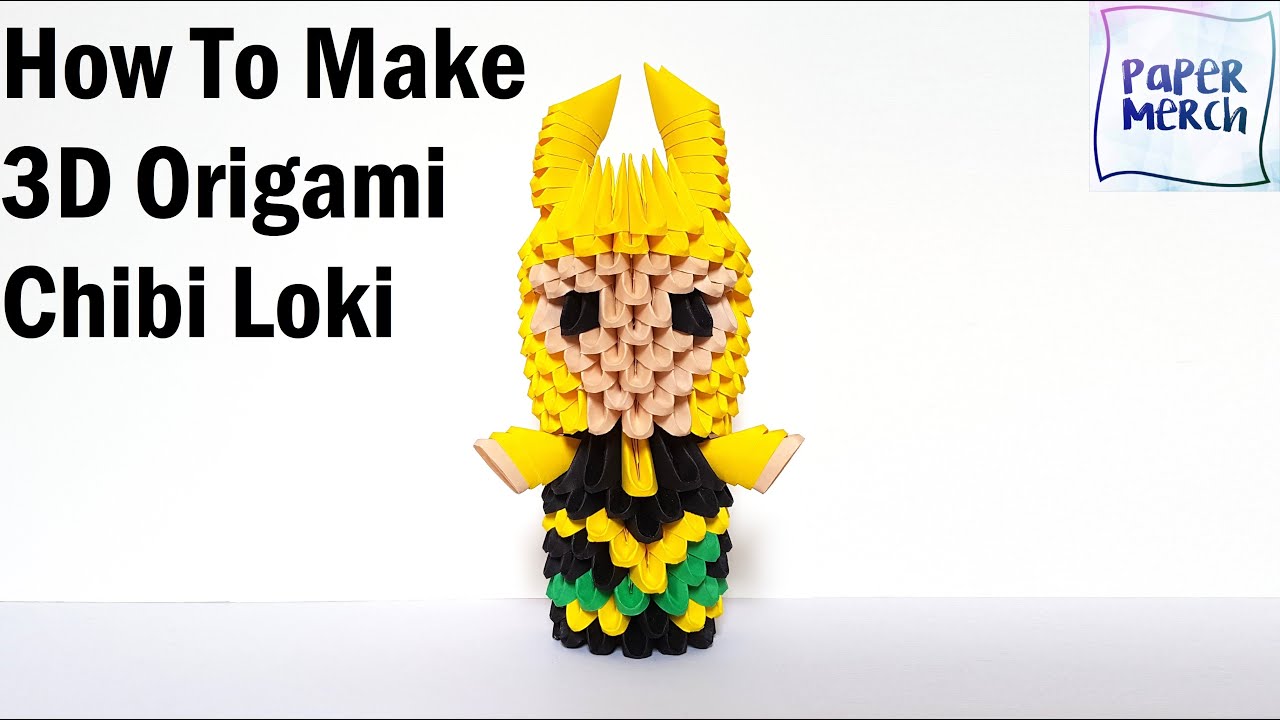 3D Origami Chibi Loki: How to make Origami Loki | Tutorial